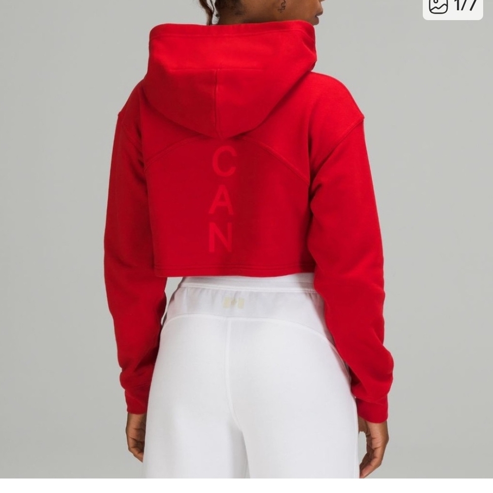 NWT Lululemon Athletica Bold Red Cropped Hoodie SZ 10 SOLD OUT